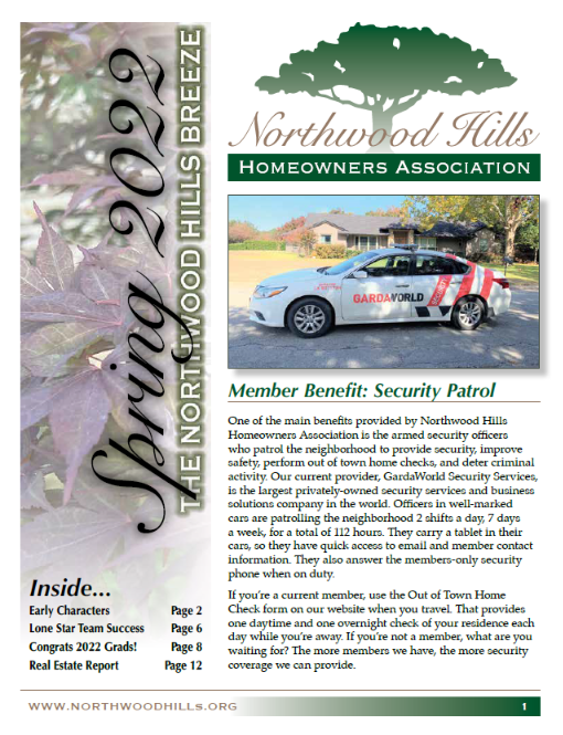 Northwood Hills Homeowners Association NHHA strives to improve the